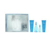 Davidoff Cool Water Woman Gift Set 50ml EDT Spray + Eau de Toilette 15ml + Body Lotion 75ml + Shower Gel 75ml