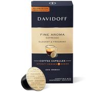 Davidoff Fine Aroma Coffee Capsules - 7/12 Intensity - Elegant & Fragrant Espresso - 100% Arabica - 1 Pack of 10 x 5.5g Capsules (55g Total) - Compatible with Nespresso® Machines