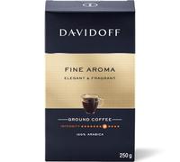 Davidoff Fine Aroma Ground Coffee - 100% Arabica, Intensity 7, Roast Level 6, Smooth & Elegant with Delicate Fruity Notes - Vacuum-Packed 250g - Premium European Roast