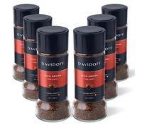 Davidoff Rich Aroma Instant Coffee 6 Pack - 9/12 Intensity - 100% Arabica, Premium Dark Roast, Bold & Aromatic with Spicy and Fruity Notes - 6 x 100g Jars
