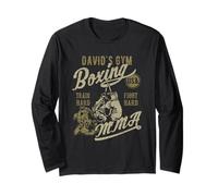 David's Gym Boxing MMA Retro Design for the Name David Long Sleeve T-Shirt
