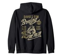 David's Gym Boxing MMA Retro Design for the Name David Zip Hoodie