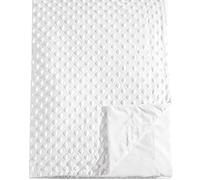 david's kids Minky Baby Blanket for Boys Girls Neutral, Soft Lightweight Micro Fleece Blanket with Double Layer, Dotted Backing, Breathable Receiving Blanket for Newborns, 30x40 Inches, White