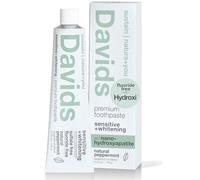Davids Nano Hydroxyapaite Natural Toothpaste for Sensitivity, Peppermint, Flouride Free, SLS Free, Remineralize Enamel, Gentle Whitening, Toothpaste Squeezer Included, Recycable Metal Tube, 5.25oz