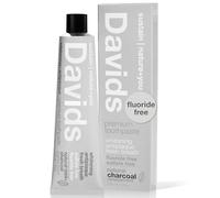Davids Natural Charcoal Toothpaste Peppermint Whitening Antiplaque Fluoride Free SLS Free 5.25 OZ Metal Tube Tube Roller Included