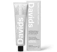 Davids Natural Charcoal Toothpaste Peppermint Whitening Antiplaque Fluoride Free SLS Free 5.25 OZ Metal Tube Tube Roller Included