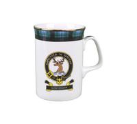 (Davidson) White Scottish Clan Crest Tartan Bone China Mug