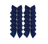 Davies 12 Navy Blue Bows - Velvet Christmas Tree Ties/Decoration