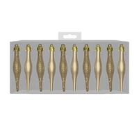 Davies Products Ltd Pack of 10 Gold Glitter & Matt Droplet Baubles 9cm