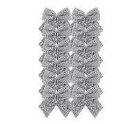 Davies Products Ltd Pack of 12 Glitter Tinsel 6cm Bows Silver - Christmas/Wedding Decoration