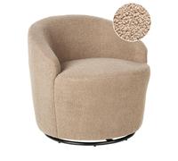 Beliani Swivel Armchair DAVIK Boucle Taupe