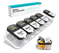 Daviky 7 Day AM PM Pill Organizer, Extra Large Detachable Pill Box