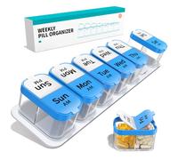 Daviky 7 Day AM PM Pill Organizer, Extra Large Detachable Pill Box