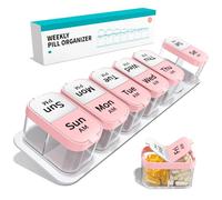 Daviky 7 Day AM PM Pill Organizer, Extra Large Detachable Pill Box