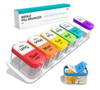 Daviky Extra Large Pill Organiser 2 Times a Day, 7 Day AM PM Pill Box