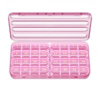 Daviky Monthly Pill Organizer 1 Time a Day, 30 Day Pill Box, Single-Hand Easy Open Pill Case for Travel, Daily Vitamins & Supplements for Seniors