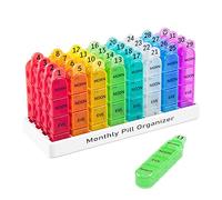 Daviky Monthly Pill Organizer 4 Times a Day, 30 Day Pill Organizer with Daily Pill Box Organizer, One Month Medicine Pill Case, 31 Day Pill Container Pill Holder to Hold Supplement and Medication
