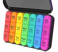 Daviky Pill Box Organiser 7 Day, Weekly Pill Box 3 Times a Day, Tablet Organiser Easy to Open, Daily Medication Organizer with 21 Copartments to Hold Plenty of Vitamins, Supplements & Medicine