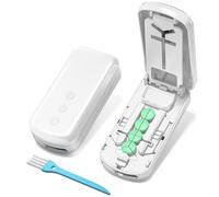 Daviky Pill Cutter Splitter for Small & Tiny Pills, Dual Safety Blades, Adjustable Centering Slot, Precise 1/2 1/3 1/4 Tablet Cutter, Built-in Storage, Portable & Senior-Friendly