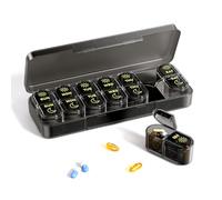 Daviky Pill Organiser, Pill Organiser 2 Times a Day, Weekly Pill Box 7 Day (AM & PM), Premium Tablet Organiser, 7-Day Medicine Organiser for Travel, Vitamins, Fish Oils & Supplements