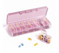 Daviky Pill Organiser, Pill Organiser 2 Times a Day, Weekly Pill Box 7 Day (AM & PM), Premium Tablet Organiser, 7-Day Medicine Organiser for Travel, Vitamins, Fish Oils & Supplements