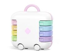 Daviky Pill Organizer 4 Times a Day, Medicine Chest Style 7 Day Pill Box with Removable Daily Cases, Large Capacity Weekly Pill Case for Vitamins, Fish Oil, Supplements, Candy Colors