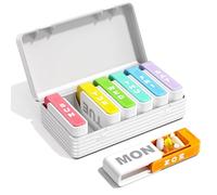 Daviky Weekly Pill Organiser, 7 Day Once Daily Slide-Open Pill Box