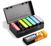 Daviky Weekly Pill Organizer 1 Time a Day, Travel Drawer-Style Pill Box for Daily Medication, 7-Day Pill Case, Compact & Portable, Ideal for Vitamins, Fish Oils & Supplements