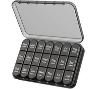 Daviky Weekly Pill Organizer 3 Times a Day, Medicine Pill Organizer Box, Pill Box 7 Day, Daily Pill Box Organizer, Travel Container Pill Cases Organizers 7 Day to Hold Vitamins and Medication (Black)