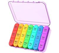 Daviky Weekly Pill Organizer 3 Times a Day, Travel Pill Organizer 3X a Day, Pill Box 7 Day, Daily Pill Box Organizer, Pill Cases Organizers 7 Day, Medicine Organizer to Hold Vitamins and Medication