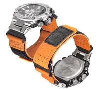 DAVILANE Wide Hook and Loop Strap Leather Military Watch Band Compatible with Casio G-STEEL Series (GST-210, GST-300, GST-400, GST-410, GST-210B, GST-S100D, GST-S210B)