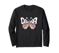Davina Butterfly - Personalized Cute Name Word Art Long Sleeve T-Shirt