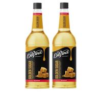 DaVinci Gourmet Golden Sugar 1L (1000ML) Syrup for Coffee & Drinks (Pack of 2 Bottles) - Premium Syrup for Coffee, Hot Chocolate, Milkshakes & Desserts