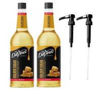 DaVinci Gourmet Golden Sugar Flavoured Syrup 1L (Pack of 2 Bottles) with 2 Pumps - Premium Syrup for Coffee, Hot Chocolate, Milkshakes & Desserts