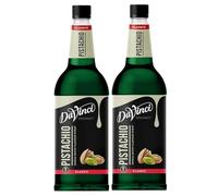 DaVinci Gourmet Pistachio Flavoured Syrup 1L (Pack of 2 Bottles) - Premium Syrup for Coffee, Milkshakes, Cocktails & Desserts