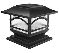 Davinci Lighting Premium Solar Outdoor Post Cap Lights - 4x4 5x5 6x6 - Bright LED Light for Fence Deck Garden or Patio Posts - Slate Black (1 Pack)
