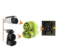 DAVIPGFSU 1pcs CCS1 to CCS2 Adapter Supports and AC CCS1 Charger to CCS2 Suitable for EV Energy Vehicle Fast Charging Adaptor(AC DC Green)