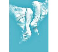 Davis Ballerina Ballet Shoes Blue Canvas Wall Art Print