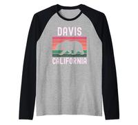 Davis California Republic Bear Retro Norcal Sacramento SF Raglan Baseball Tee
