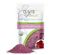 Davis Finest Organic Rose Petal Powder 100g, Pure & Natural Rosa Damascena Dried Damask Rose Petals Facial Mask Skin Brightening Lightening Exfoliating Face Pack Hair Mask, Natural Rose Fragrance