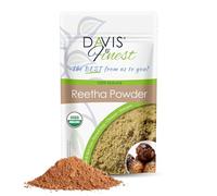 Davis Finest - Reetha Aritha Soap Nuts Powder, 250g, SLS-Free Shampoo | Sapindus Mukorossi, Anti-Dandruff, Dry Hair, Itchy Skin & Scalp Treatment, Natural Body Wash, Chemical Free, Vegan, Organic