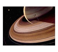 Davis Space Probe Voyager 2 Saturn Rings Illustration Premium Wall Art Canvas Print 18X24 Inch