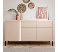 davis wooden sideboard 3 doors 2 drawers in beige with led