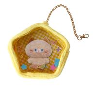 Davivian Clear Pouch Keychain,Portable Small Doll Storage Display Case - Protective Case with 3D Cartoon Design Star Element for Men Kids Women Outdoor Pouch Backpack Purse