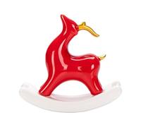 Davivian Deer Figurine Statue,Ceramic Rocking Deer Sculpture Home Decor | Adorable Keepsake Desktop Ornaments for Mantel Bedside Housewarming Birthday Dining Table