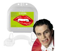 Davivian Fake Teeth | Fake Dentures,Retractable Realistic Replacement Fangs Makeup Accessory for Haunted Houses Film TV Props Horror Conventions Theater Productions