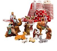 Davivian Nativity Scene Statues, Birth of Jesus Sculpture Decor, Resin Holy Family Figurine Craft for Christmas Church Groups Fireplace Display Cabinet Nightstand Desk Window Sill Bedside Bookshelf