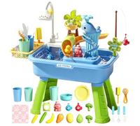 Davivian Water Activity Table | Electric Sensory Pool Toys - Summer Kitchen Play Sink Playset,for Boys Girls Indoor Garden Yard Patio Lawn Beach Park Playground Home