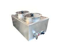 Davlex two round pot electric bain marie commercial wet well food & sauce holder professional warmer