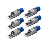 Davonpha Cat8 Toolless RJ45 Connector, 40Gbps 2000MHz Zinc Alloy Shielded Ethernet Plug, for Cat7/Cat8/Cat6a Solid LAN Cable 22-24AWG, Tool-Free & Reusable (6-Pack)